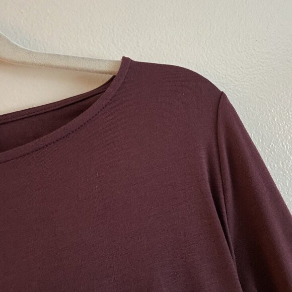 Lulus Wmn S Burgundy Jersey Knit Long Sleeve Backless Kiss And Tell Sheath Dress - Picture 5 of 10